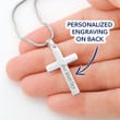 To My Son Cross Necklace From Mom Stand Tall Even If You Fall Personalized Gift For Son