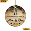 Our First Christmas As Mom And Dad Ornament Personalized Gift For New Parent