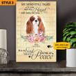 My Mind Still Talks To You Dog Vertical Canvas Poster Framed Print Music Sheet Floral Personalized Dog Memorial Gift For Dog Lovers
