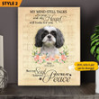 My Mind Still Talks To You Dog Vertical Canvas Poster Framed Print Music Sheet Floral Personalized Dog Memorial Gift For Dog Lovers