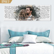 Song Lyrics Horizontal Canvas 60x20in Music Sheet Personalized Wedding Anniversary Gift For Wife Husband