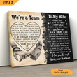 We're A Team Horizontal Canvas Poster Framed Print Personalized Wedding Anniversary Gift For Wife Husband