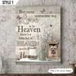 Because Someone We Love In Heaven Dog Vertical Canvas Poster Framed Print Personalized Dog Memorial Gift For Dog Lovers