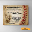 I Want You To Believe Deep In Your Heart Horizontal Canvas Poster Framed Print Baseball Lovers Personalized Gift For Granddaughter From Grandma