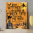 When Witches Go Riding 'Tis Near Halloween Vertical Poster Canvas Framed Print Halloween Gift