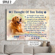 I Thought Of You Today But That Is Nothing New Dog Horizontal Canvas Poster Framed Print Personalized Dog Memorial Gift For Dog Lovers