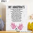 My Handprints Poem Baby Handprints Vertical Canvas Print Personalized Gift For Mom Dad
