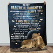 To My Daughter Blanket From Mom Never Forget That I Love You Lion Mom And Cub Personalized Gift For Daughter