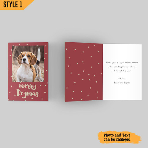 Merry Dogmas Christmas Card Personalized Gift For Dog Lovers