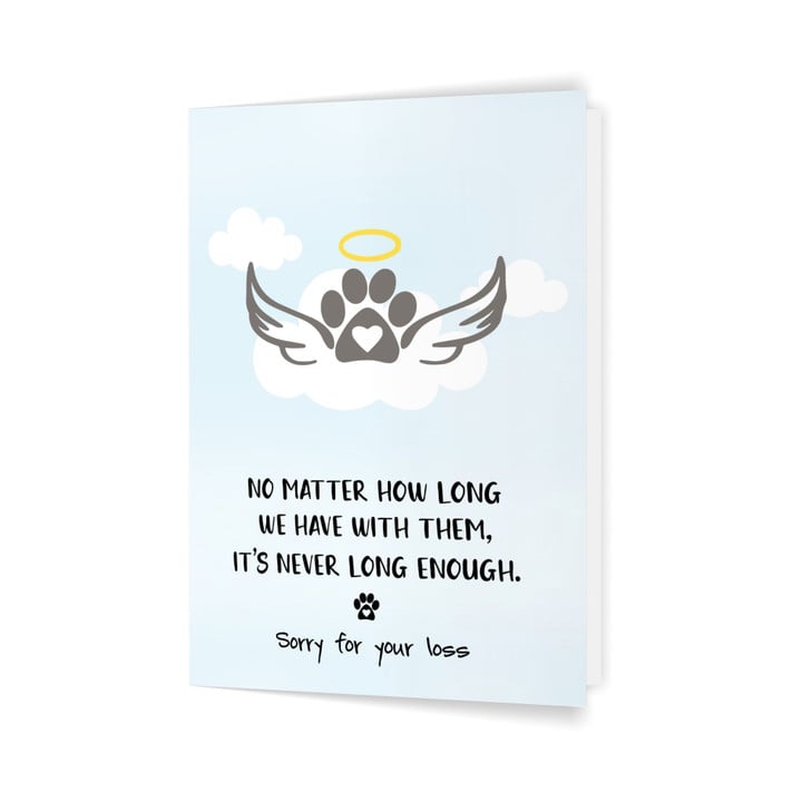 Dog Memorial Card Angel Wing Sorry For Your Loss Personalized Dog Memorial Gift For Dog Lovers