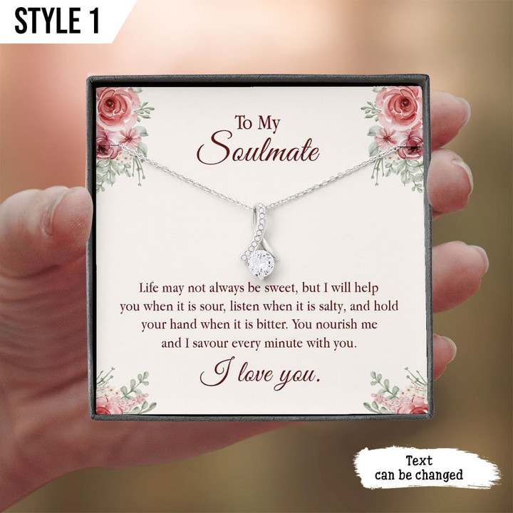 To My Wife Love Knot Necklace To My Soulmate Life May Not Always Be Sweet Personalized Gift For Wife
