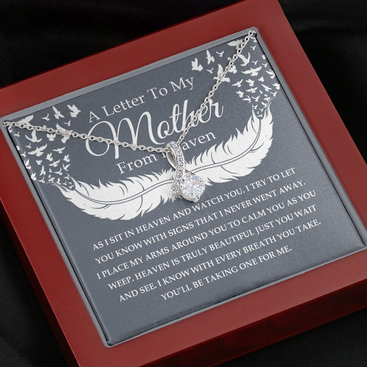 A Letter To My Mother From Heaven Feather Fading Into Birds Alluring Beauty Necklace Personalized Miscarriage Gift For Mom