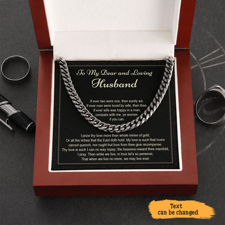 To My Husband Cuban Link Chain If Ever Two Were One Then Surely We Personalized Gift For Husband