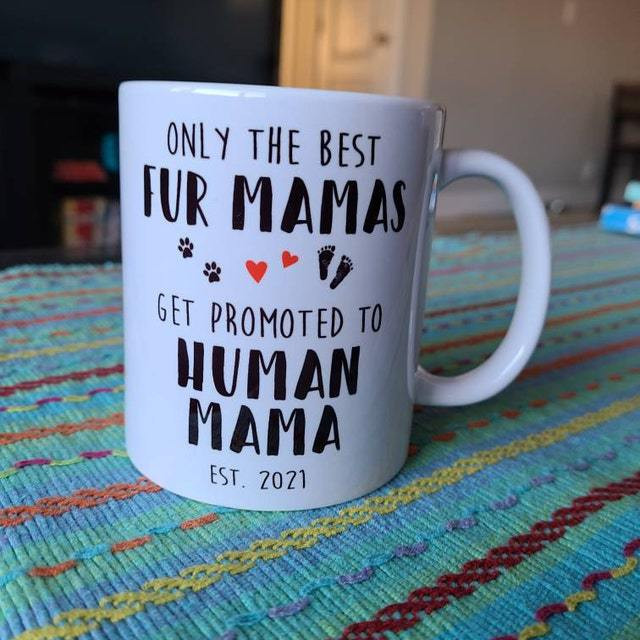 Only The Best Fur Mamas Get Promoted To Human Mama Mom To Be Mug Personalized Gift For Expecting Mom Gift For Pregnant Wife
