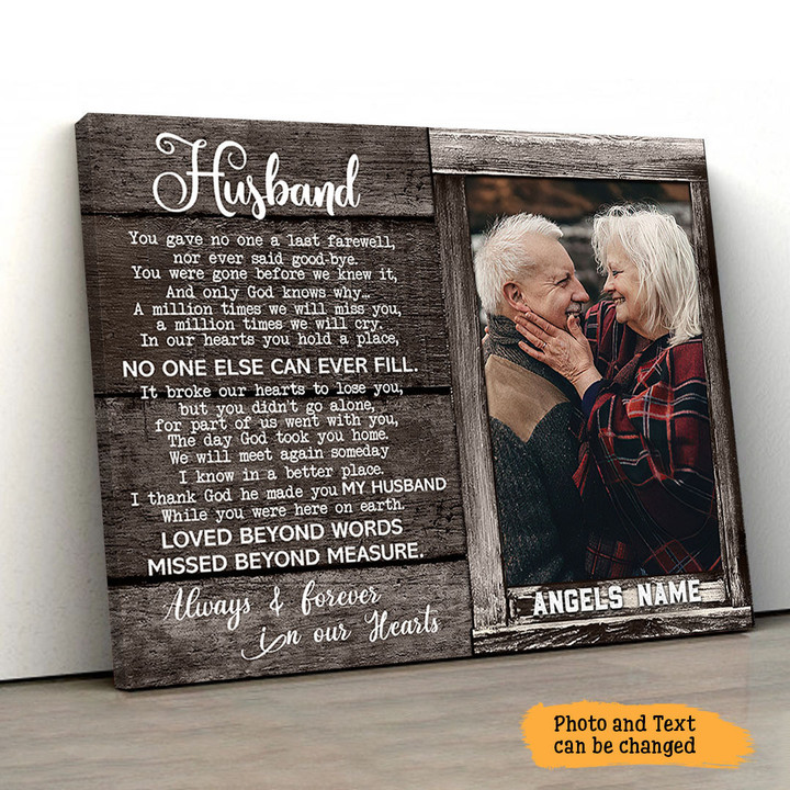 You Gave No One A Last Farewell Husband Memorial Horizontal Canvas Poster Framed Print Personalized Memorial Gift For Loss Of Husband