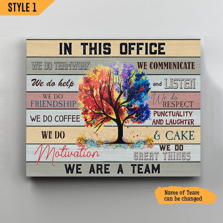 In This Office We Do Team Work Horizontal Canvas Poster Framed Print Personalized Team Gift For Work