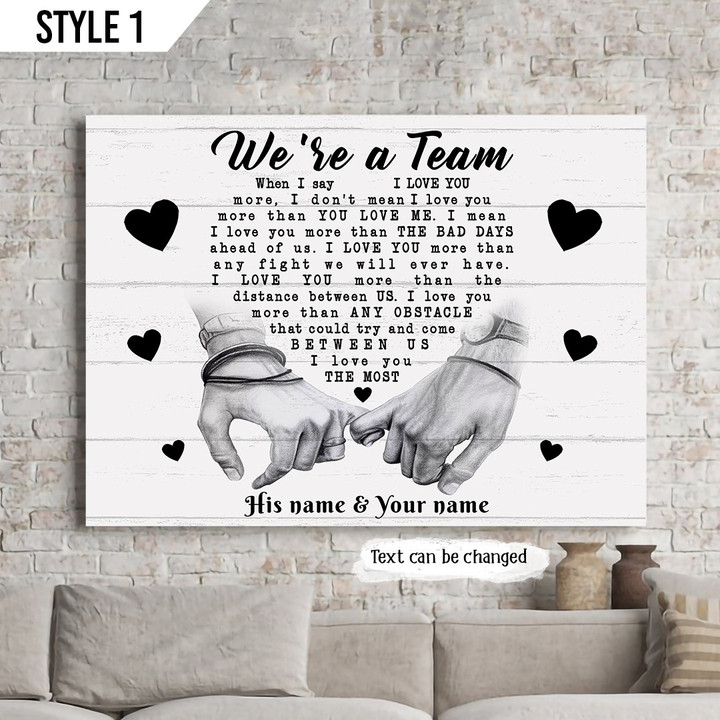 We Are Team Horizontal Canvas Poster Framed Print Personalized Wedding Anniversary Gift For Wife Husband