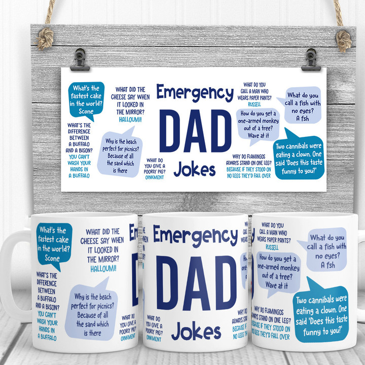 Emergency Dad Jokes Mug Personalized Gift For Dad
