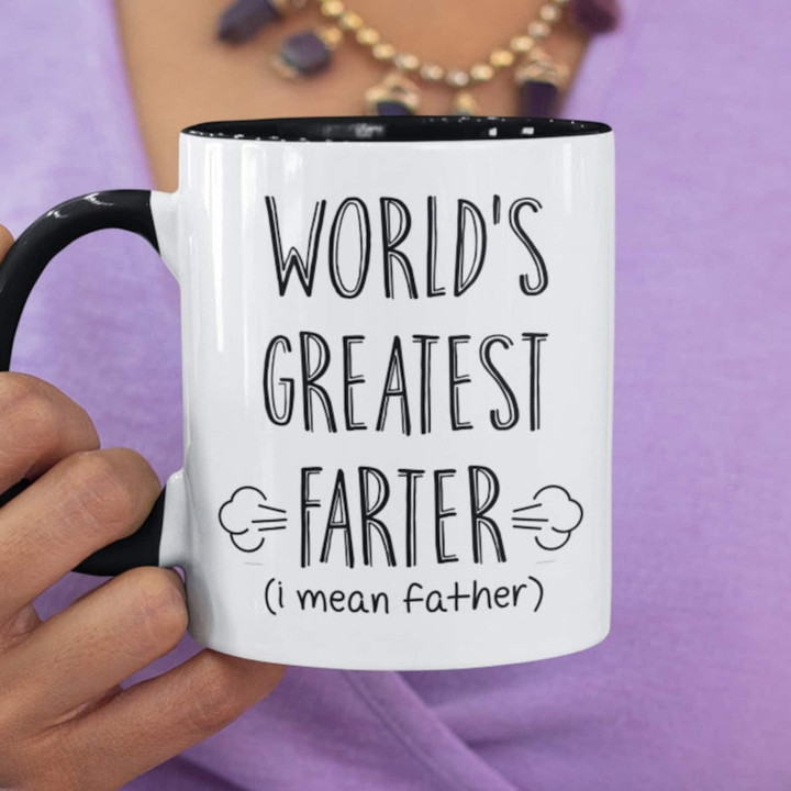World's Greatest Farter I Mean Father Accent Mug Personalized Gift For Dad