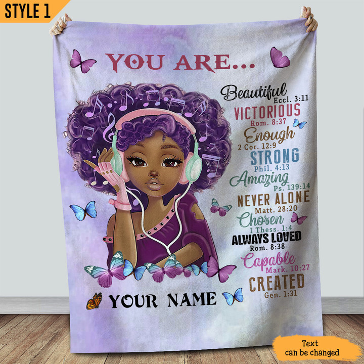 You Are Beautiful Victorious Enough Blanket Personalized Gift For Black Girl