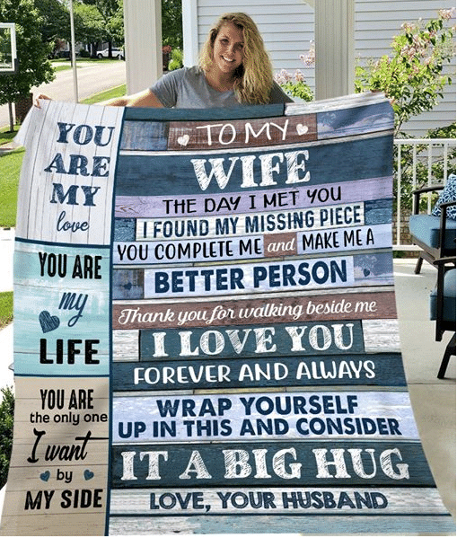 To My Wife Blanket The Day I Met You I Found My Missing Piece Colorful Wood Personalized Gift For Wife