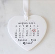 Wedding Married Calendar Christmas Ornament Personalized Wedding Anniversary Gift For Wife Husband