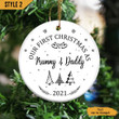 Our First Christmas As Mom And Dad Ornament Personalized Gift For New Parent