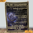 To My Daughter Blanket From Mom I Love You To The Moon And Back Crescent Wolf Personalized Gift For Daughter