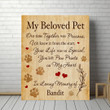 Custom Canvas Print | My Beloved Pet Memorial | Personalized Dog Memorial Gift