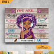 You Are Beautiful Victorious Enough Horizontal Canvas Poster Framed Print Personalized Gift For Black Girl