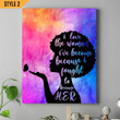 I Love The Woman I've Become Because I Fought To Become Her Vertical Poster Canvas Framed Print Gift For Women