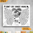 Cat Mom Don't Cry Sweet Mama Please Don't Weep Typography Butterfly Shape Personalized Cat Memorial Gift Wall Art Horizontal Poster Canvas Framed Print