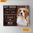 Best Friends Come Into Our Lives And Leave Pawprints On Our Hearts Horizontal Canvas Poster Framed Print Personalized Dog Memorial Gift For Dog Lovers