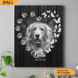 Dog Portrait Photo Vertical Canvas Poster Framed Print Personalized Dog Memorial Gift For Dog Lovers