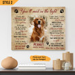 You'll Meet Me In The Light Dog Poem Printable Horizontal Canvas Poster Framed Print Personalized Dog Memorial Gift For Dog Lovers