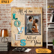 All Of Me Loves All Of You Horizontal Canvas Poster Framed Print Personalized Wedding Anniversary Gift For Wife Husband