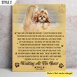 I'll Be Waiting At The Door Dog Poem Printable Vertical Canvas Poster Framed Print Vintage Personalized Dog Memorial Gift For Dog Lovers