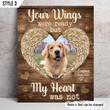 Your Wings Were Ready But My Heart Was Not Dog Vertical Canvas Poster Framed Print Personalized Dog Memorial Gift For Dog Lovers