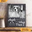 Personalized Canvas Dog Memorial Custom Photo Dog Loss Gift Angels Don't Always Have Wings Sometimes They Have Paws