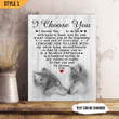 Custom Canvas Print I Choose You Animal Couple Wedding Anniversary Gift For Husband And Wife