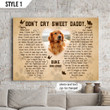 Custom Canvas Print | Don't Cry Sweet Daddy Dog Poem | Personalized Dog Memorial Gift With Dog Picture
