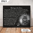 Custom Canvas Print | Waiting At The Door Cat Poem | Personalized Cat Memorial Gift With Cat Picture
