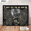 Custom Canvas Print | Don't Cry For Me Papa Cat Poem | Personalized Cat Memorial Gift With Cat Picture
