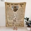Personalized Blanket Cat Memorial Custom Photo Cat Loss Gift Don't Cry Sweet Mama Cat Poem