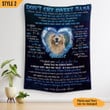 Custom Photo Blanket | Don't Cry Sweet Mama Dog Poem | Personalized Dog Memorial Gift With Dog Picture
