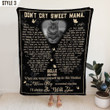 Custom Photo Blanket | Don't Cry Sweet Mama Cat Poem | Personalized Cat Memorial Gift With Cat Picture