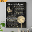 I Never Left You I Watch You Everyday Memorial Vertical Poster Canvas Framed Print Dandelion Memorial Gift For Loss Of Loved One