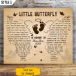 Little Butterfly I Lived My Life Inside You Memorial Horizontal Canvas Poster Framed Print Personalized Miscarriage Gift Pregnancy Loss Gift
