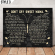 Don't Cry Sweet Mama Dog Poem Printable Horizontal Canvas Poster Framed Print Butterfly Shape Dog Memorial Gift For Dog Mom