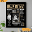 Back In 1961 Vertical Canvas Poster Framed Print Personalized 60th Birthday Gift